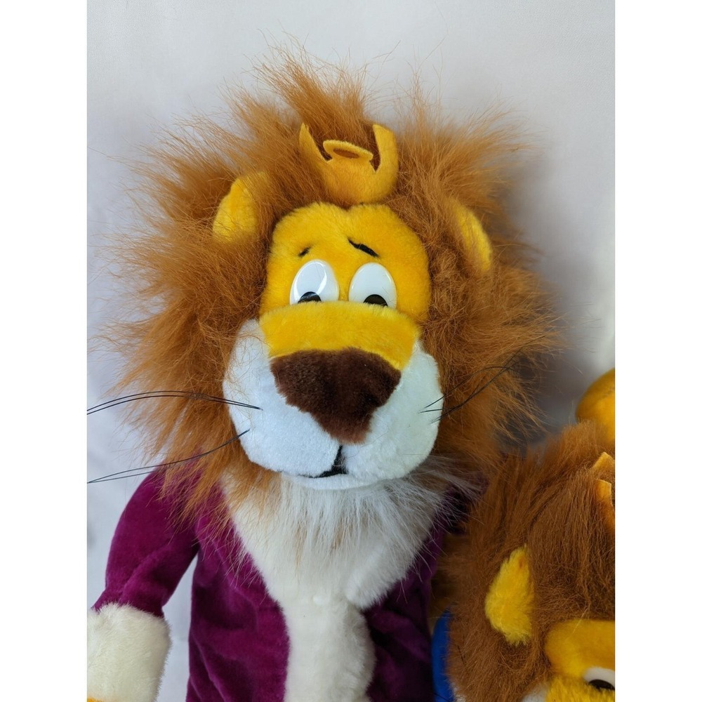 Liberty Toy Lion Plush Lot 16 12 Inch 1993 King the Jungle Crown Robe Stuffed - Picture 2 of 9